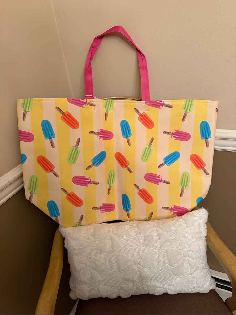Shiraleah Popsicle Carryall Tote, Yellow NWT